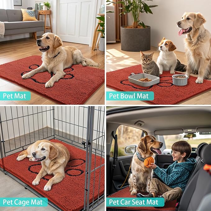Smiry Dog Door Mat for Muddy Paws, Absorbent Dirt Trapper Non Slip Quick Dry - Image 8