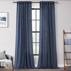 Navy Blue Curtains 102 inch Length by Jolilight