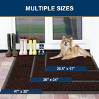Smiry Front Door Mat Outside Entrance, Heavy Duty Sturdy Natural Rubber Doormat - Image 2