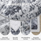 10x14 Area Rug Living Room Rug: Washable Modern Abstract Soft Thin Rug Indoor - Image 6