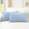 CaliTime Throw Pillow Covers Decorative 12 X 20 Inches Pack of 2 Cozy Chenille by CaliTime