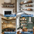12-Pack 10 inch Floating Shelf Brackets, Hidden Shelf Bracket for Wood