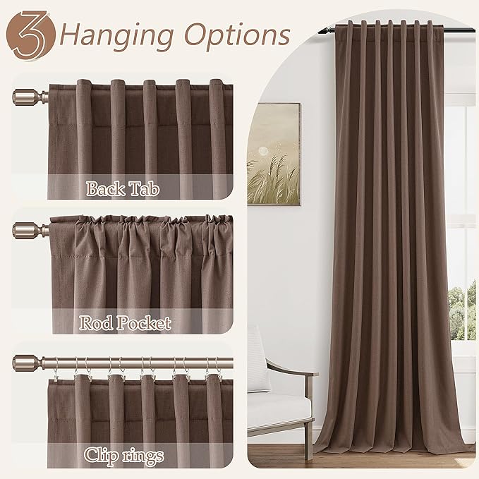 Guken 100% Blackout Curtains 96 Inch Length 2 Panels Set - Image 6