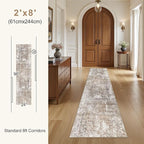 UERMEI 2X8 Washable Runner Rug for Hallway: Soft Neutral Modern Abstract Area - Image 5
