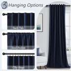 Guken Navy Blue 100% Blackout Curtains 84 Inch Length 2 Panels Set - Image 6
