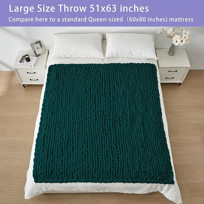 Bigacogo Chunky Knit Throw Blanket - Image 5