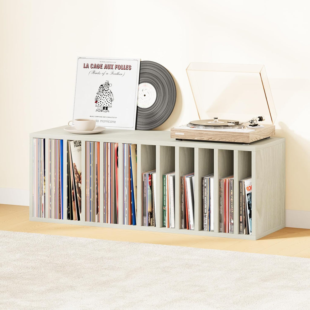 IOTXY DIY Modular Cubby Bookcase - Stackable 12-Cube Open Bookshelf, Oak