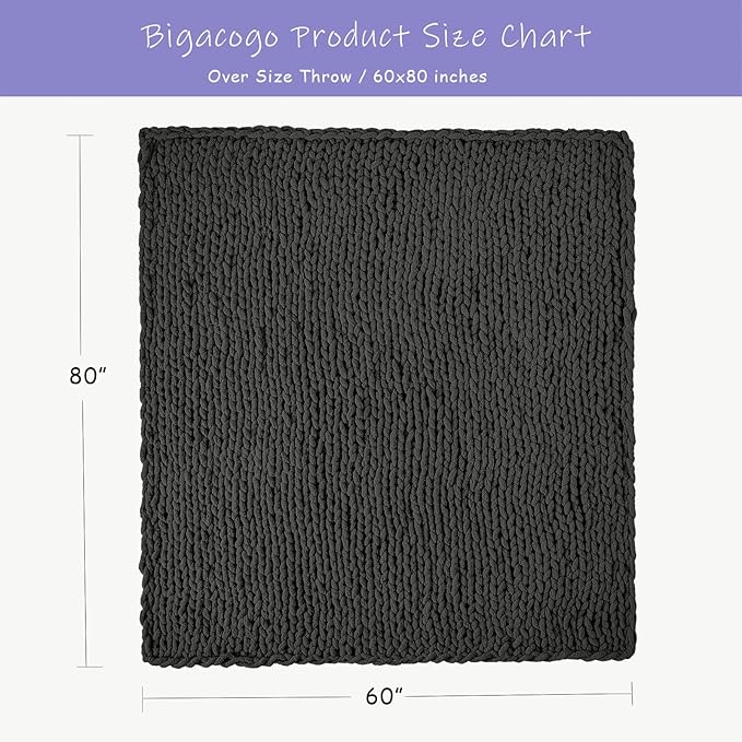 Bigacogo Chunky Knit Throw Blanket - Image 2