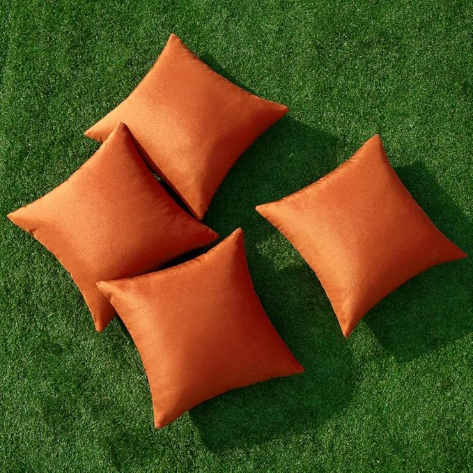 MIULEE Pack of 4 Decorative Throw Pillow Covers Outdoor Linen Waterproof Pillow - Image 4