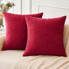MIULEE Pack of 2 Red Couch Throw Pillow Covers 20x20 Inch Soft Polyester by MIULEE
