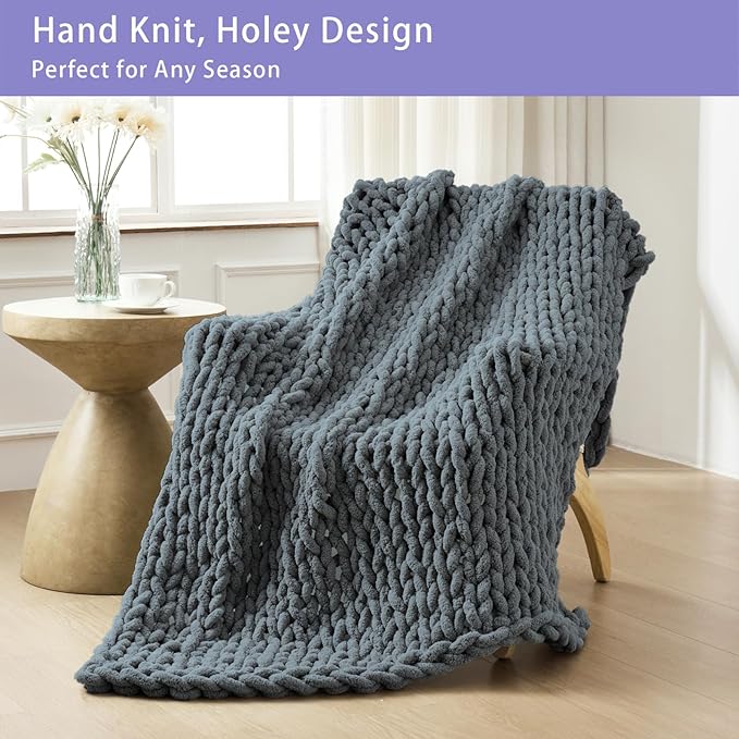 Bigacogo Chunky Knit Throw Blanket - Image 5