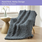 Bigacogo Chunky Knit Throw Blanket - Image 4