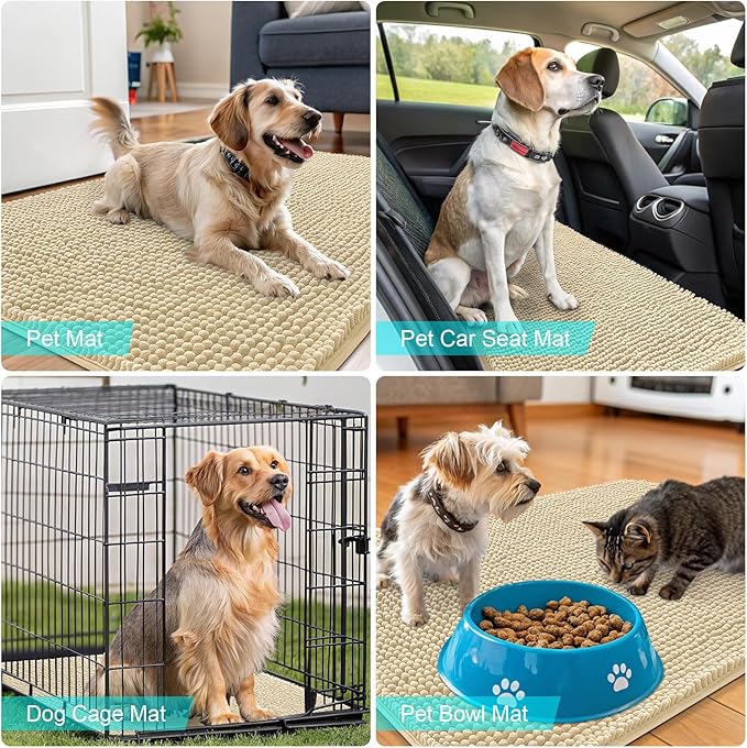 OLANLY Dog Door Mat for Muddy Paws 40x32, Absorbs Moisture and Dirt, Absorbent - Image 7