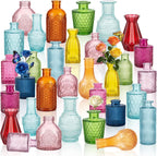 Glass Bud Vase Set of 32PCS Wedding Centerpieces for Tables,Mini Clear Bud Vases for Flowers,Small Flower Vases Suitable for Birthday Party,Anniversary,Wedding,Baby Shower (Clear, 32PCS)