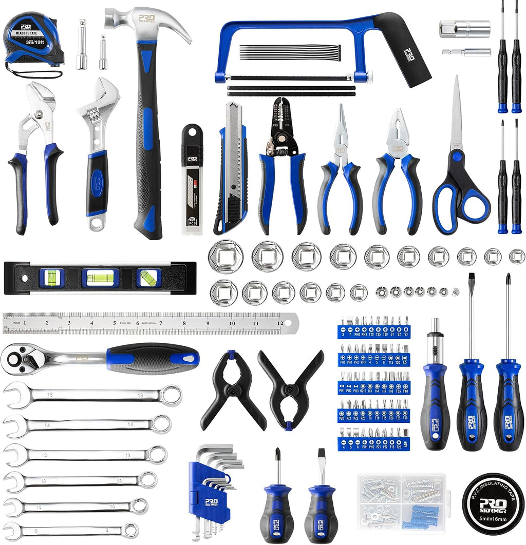 Prostormer 259-Piece Tool Kit, General Household Hand Tool Set, Blue