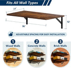 Dogsky 2-Pack Large Wall Mounted Shelf 3x2Ft (36x24In) - 600lbs Capacity