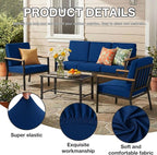 hyha 4Pcs Patio Cushion Covers, Stretch Outdoor Couch Cushion Covers Replacement - Image 3