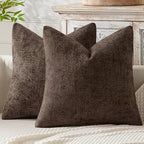 MIULEE Pack of 2 Couch Throw Pillow Covers 24x24 Inch Neutral Dark Brown Boho by MIULEE