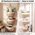 Hanging Baskets for Organizing 3-Tier Basket Mixed Brown&Off White