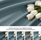 MIULEE Greyish Blue Back Tab Blackout Curtains 72 Inches Long 2 Panels Set - Image 8