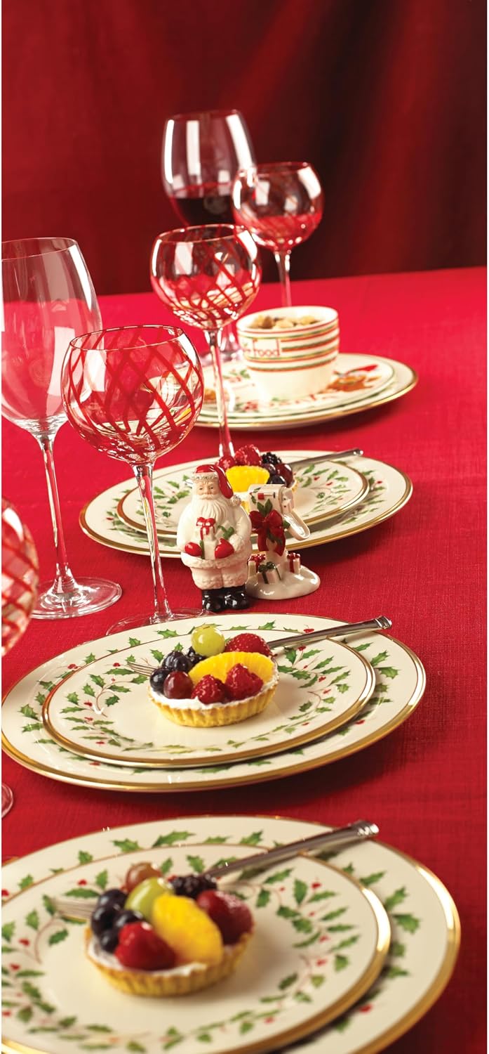 Lenox Holiday Porcelain Christmas Dinner Plate Set for 6