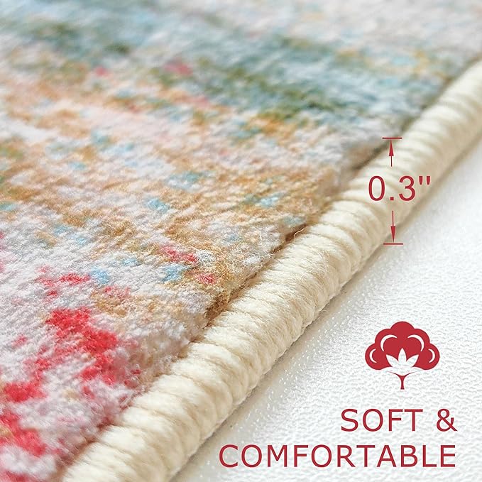 KOZYFLY Modern Abstract Kitchen Runner Rug, 2x6 Washable Rug Runner Non-Slip - Image 2