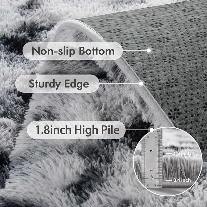 5x7 Ft Large Shag Rugs for Bedroom Living Room Decor for Men Boys, Tie Dyed - Image 5