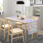 Mermaid Scales Table Runner Sea Theme Magic Blue Purple Pink Watercolor Scales Pattern Printed Linen Table Runner for Home Kitchen Dining Table Decoration,13x108 Inch