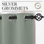 NICETOWN Greyish Green Blackout Curtains 120" Long - Image 3
