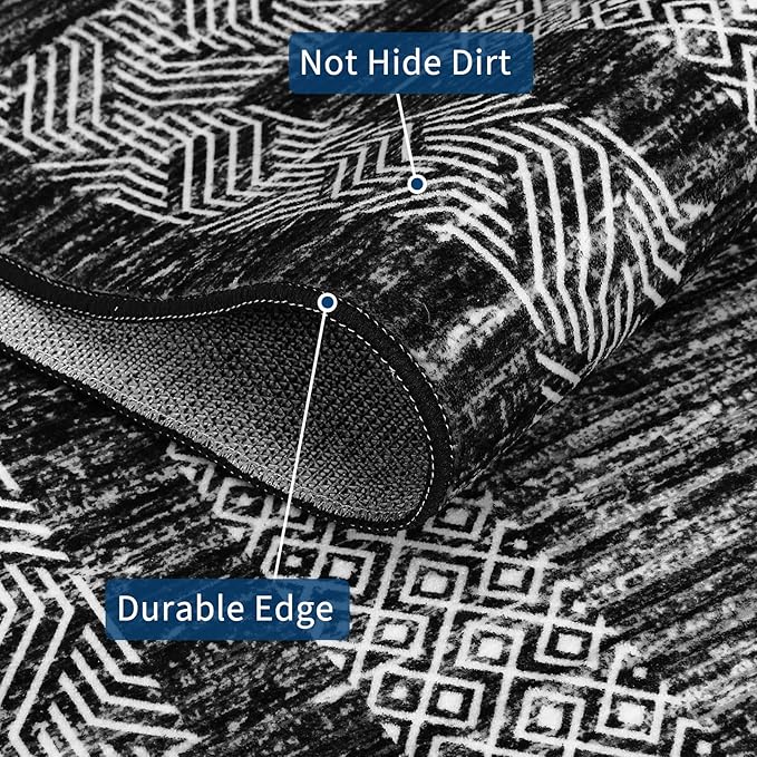 GarveeHome Washable Rug 5x7 Modern Bordered Rug - Image 4