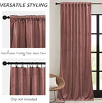 RYB HOME Dusty Pink Velvet Curtains 96 inch, Darkening Window Curtains - Image 3