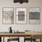 Aryroi Black and Beige Abstract Minimalist Framed Canvas Wall Art-24"x36"x3