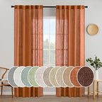 MIULEE Orange Curtains 84 Inch Length 2 Panels by MIULEE