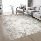 10x12 Area Rug Living Room Rug: Washable Modern Abstract Soft Thin Rug Indoor - Image 2