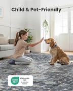 AMADA HOMEFURNISHING 9x12 Washable Area Rug, Low-Profile Large Area Rug - Image 4