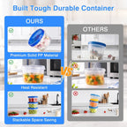 16 Pack 16 oz Reusable Freezer Storage Containers with Twist Top Lids