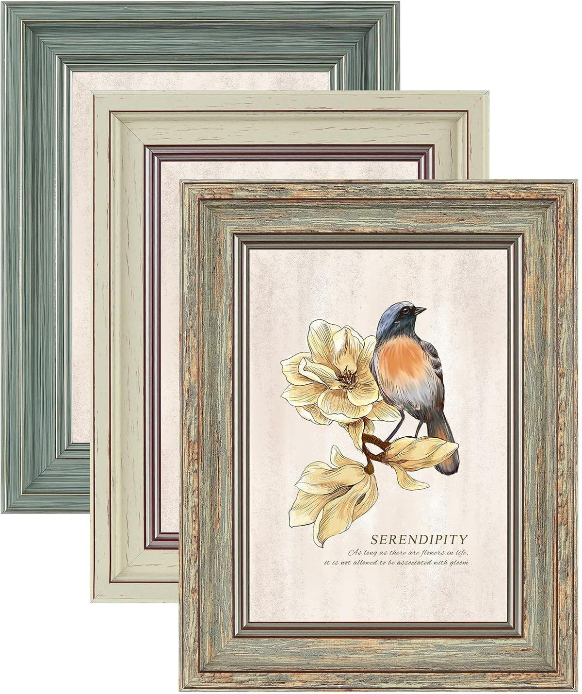 3 Pack 5x7 Picture Frames,Farmhouse Rustic Vintage Photo Frame(Multicolor)