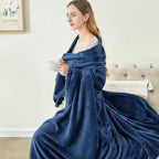 BEDELITE Fleece Blankets Queen Size Navy Blue Throw Blankets - Image 8
