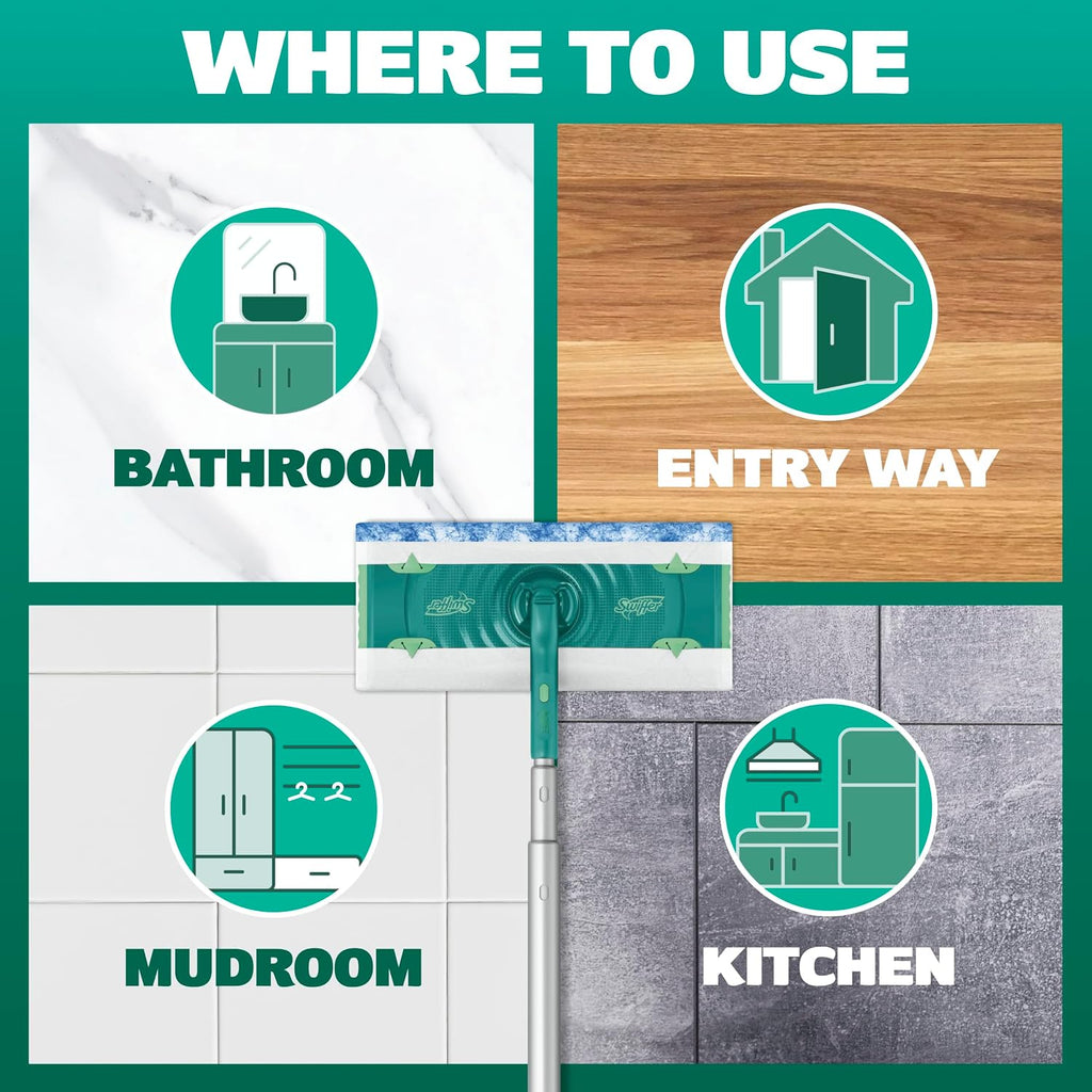 Swiffer Mop & Go Deluxe 2-in-1 Multi-Surface Kit for Floor Cleaning