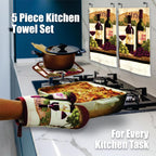 Wine Lover's 5-Piece Kitchen Towel Set