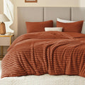 EXQ Home Fluffy Comforter Set Twin Size,2 Pieces Bed Set,Terracotta