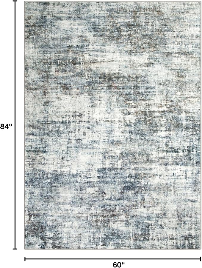 5x7 Area Rugs Washable Rug: Modern Abstract Living Room Rug Soft Anti-Skid Thin - Image 2