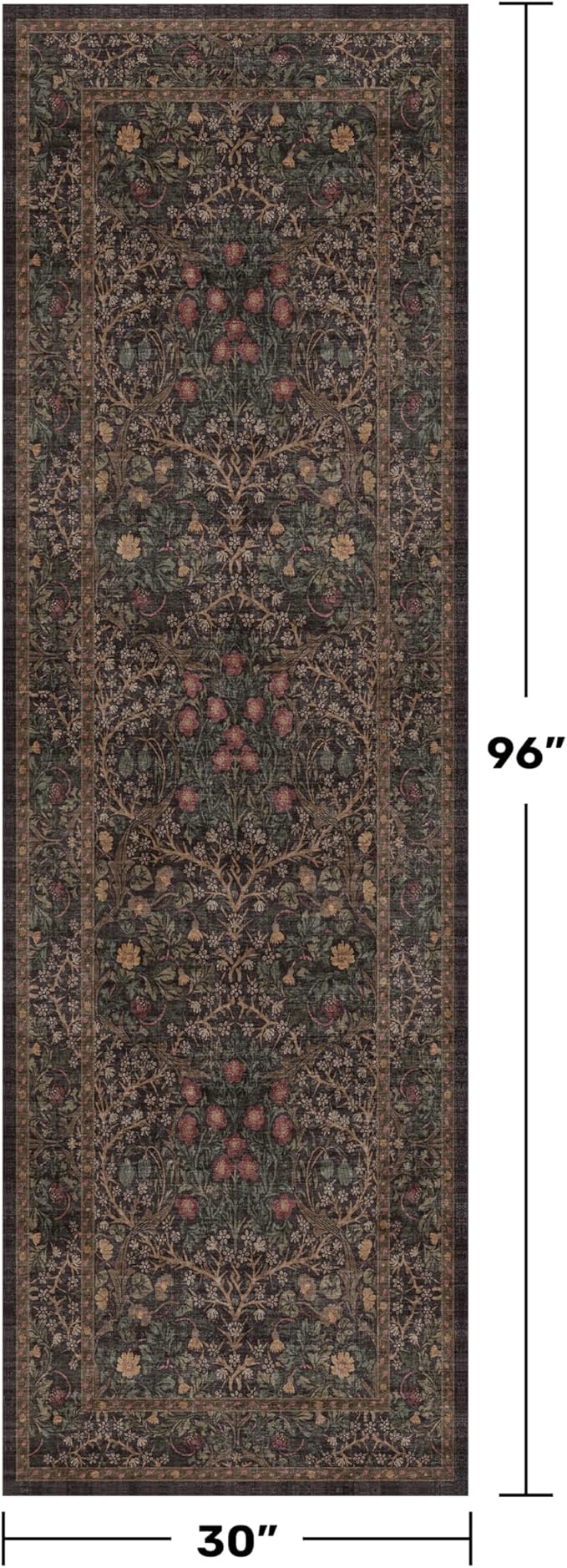 Dark Brown 2'6" x 8' Runner Rug - Image 2