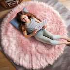 Ashler Faux Fur Rug, Soft 3x3 Ft Round Sheepskin, Fuzzy Machine Washable Carpet - Image 7