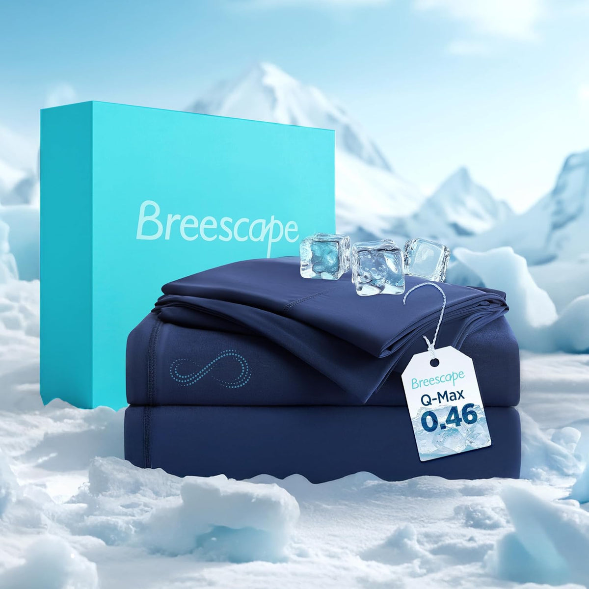Breescape Cooling Sheets King Size - BlendTek Dry & Cool Technology Cooling Bed Sheets for Hot Sleepers and Night Sweats, Q-Max>0.46 Tech King Sheet Set, Deep Pocket Up to 18", Misty Gray