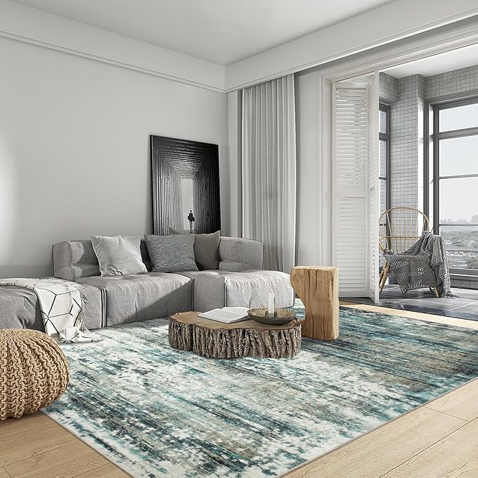 4x6 Area Rugs Washable Rug: Modern Abstract Living Room Rug Soft Anti-Skid Thin - Image 3
