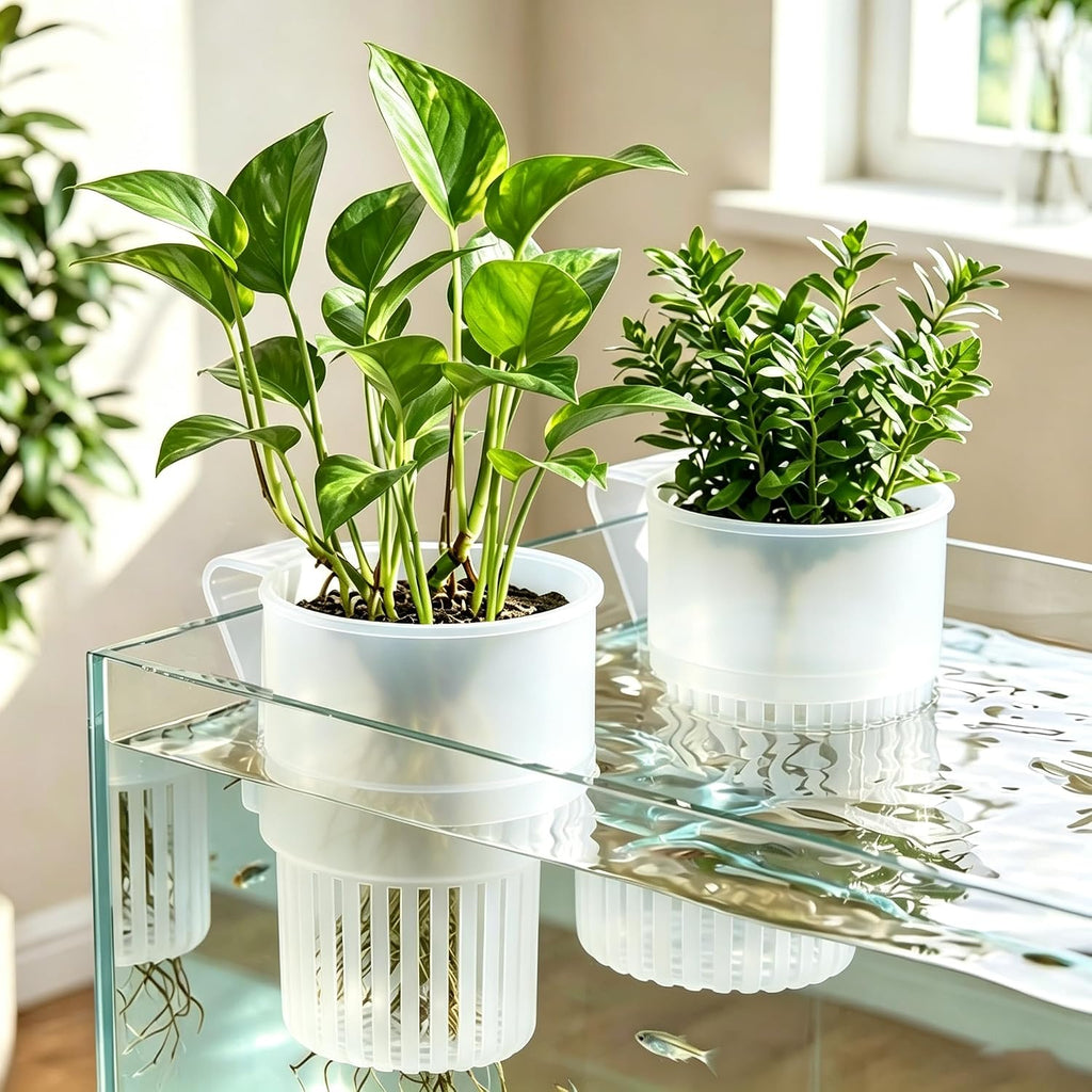 Aquarium Plant Holder, 3 Pack Clear Hanging Hydroponic Plant Basket