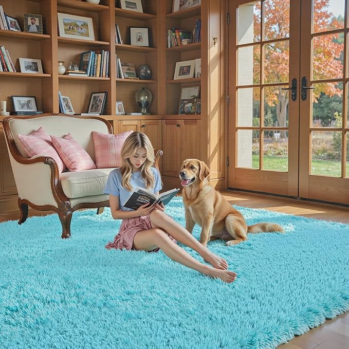 Rugs for Living Room 5x8, Alfombras para Salas Shag Large Plush Soft Area Rug - Image 2
