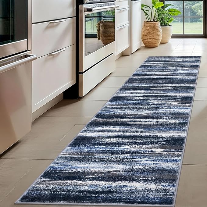 Lansny Modern Abstract Hallway Runner Rug - Image 2
