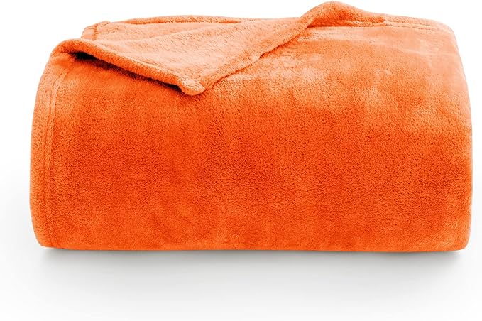 BEDELITE Fleece Blankets Queen Size Orange Throw Blankets - Image 7